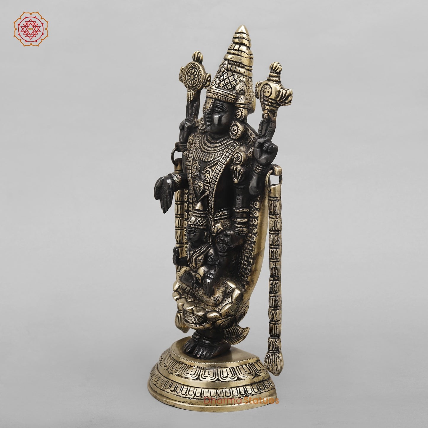 Brass Tirupati Balaji Fine, Black finish 13”