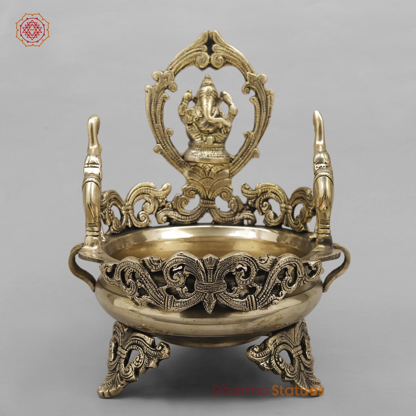 Brass Ganesh Urli Fine, Smooth Finish 11”