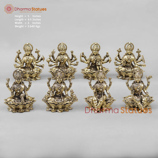 Brass Ashtlakshmi Seated Fine 5”