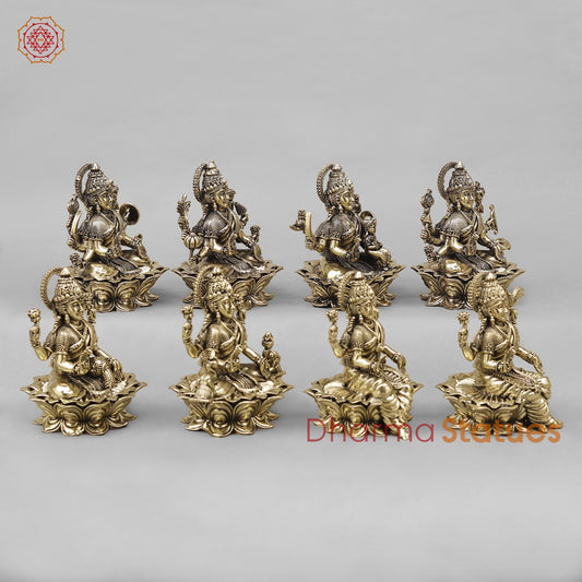 Brass Ashtlakshmi Seated Fine 5”