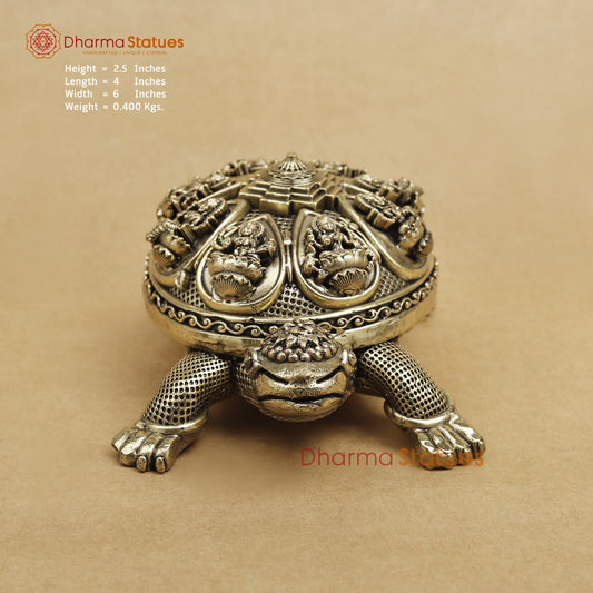 Brass Ashtlakshmi Tortoise With Meru Fine 6”