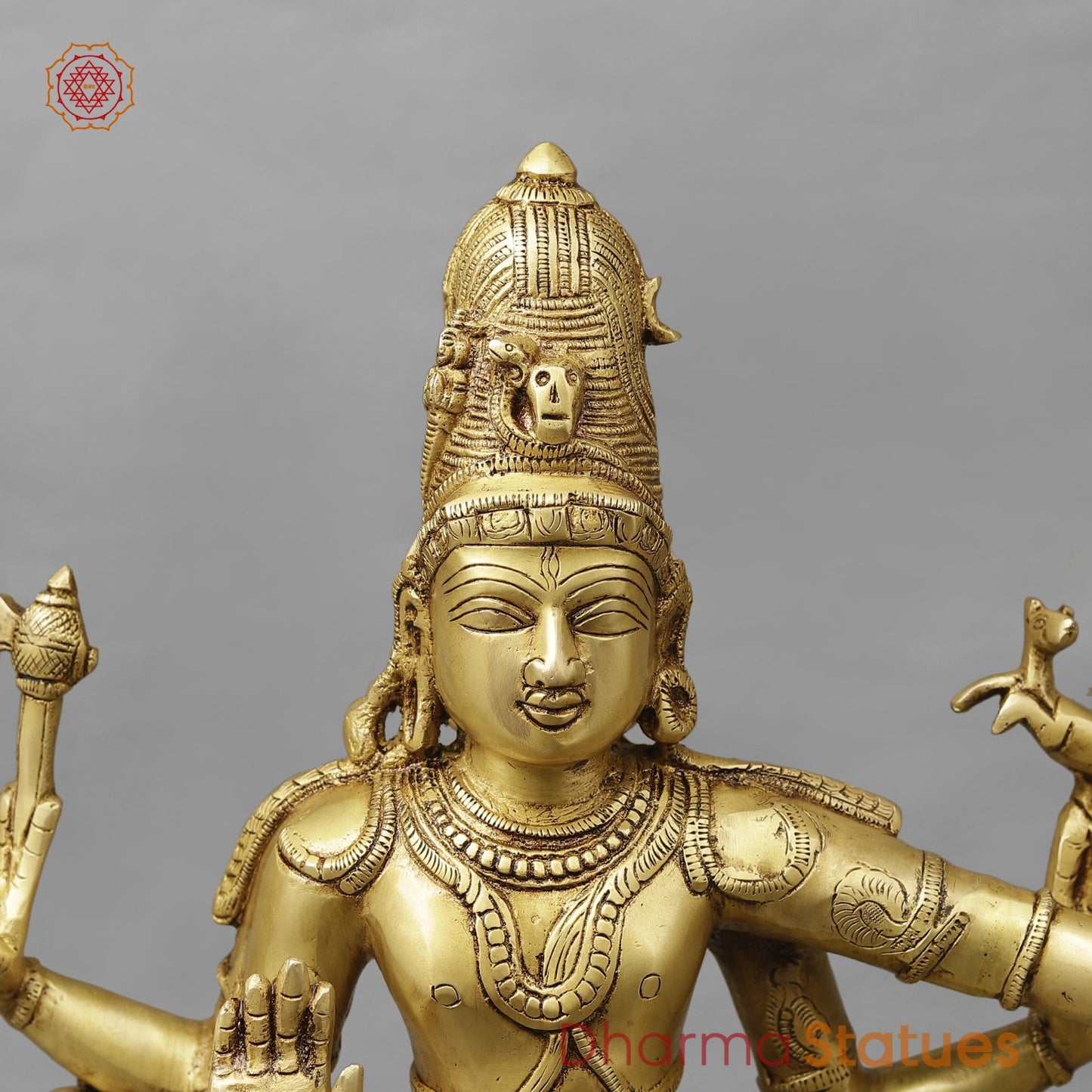 Brass Shiva Parwati Dancing Fine, Special Gold Finish 22”