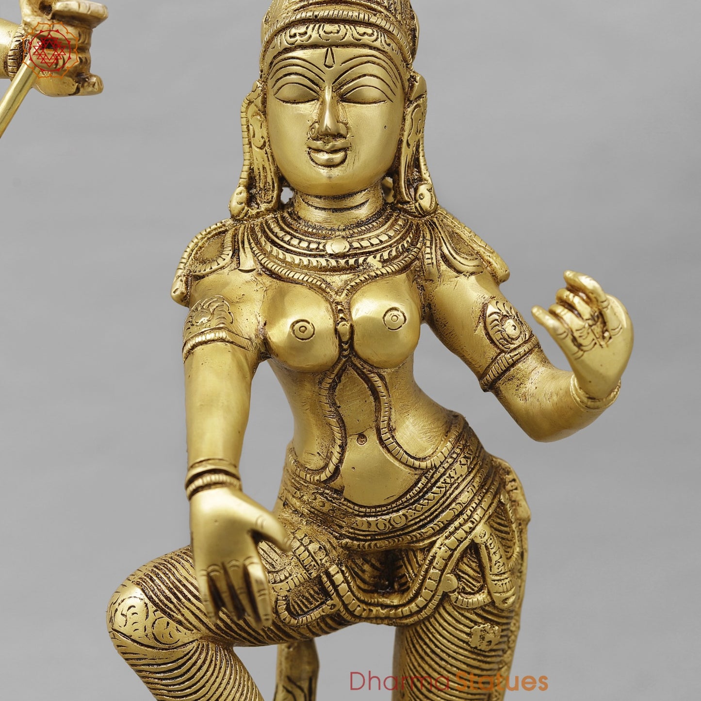 Brass Shiva Parwati Dancing Fine, Special Gold Finish 22”