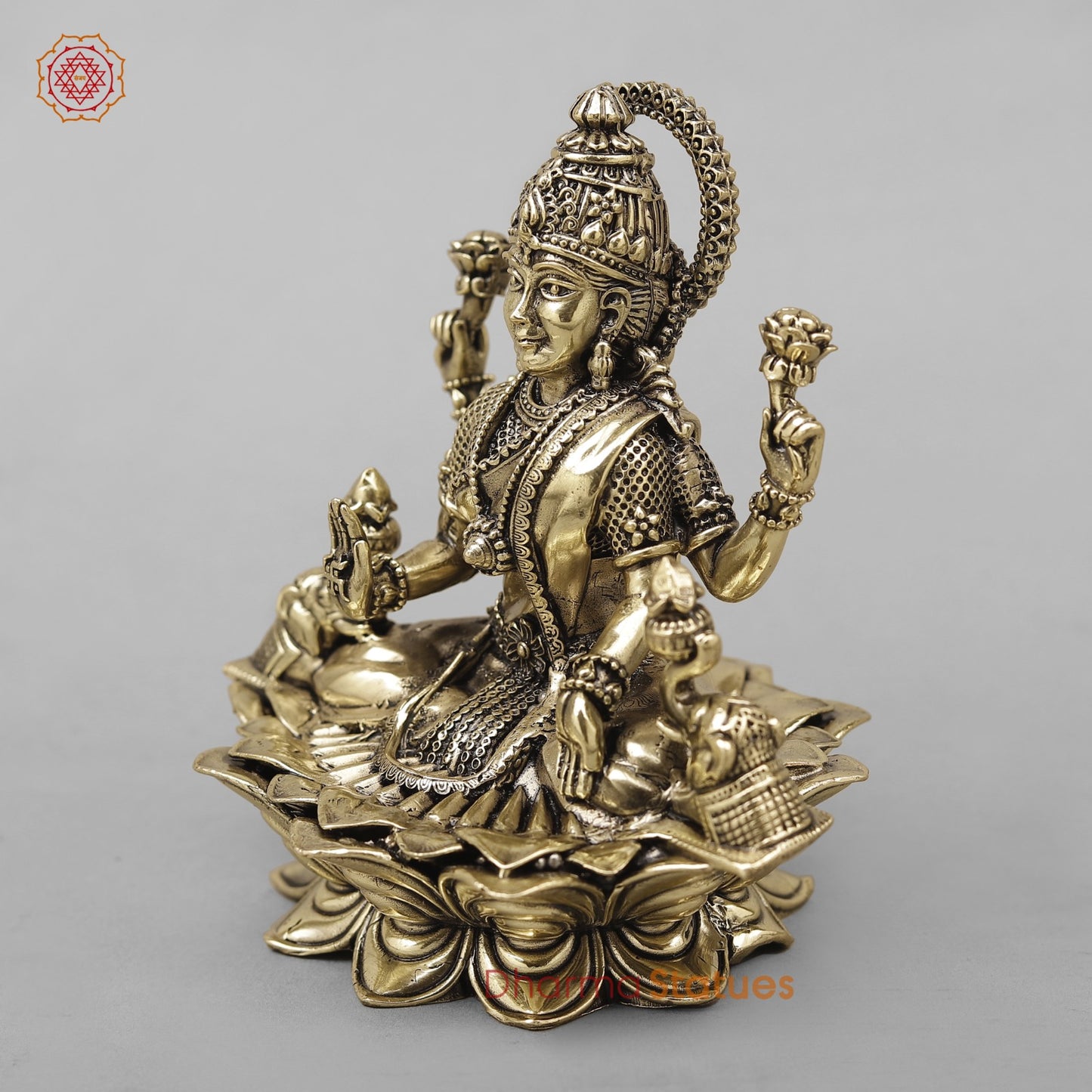 Brass Gaj Lakshmi Fine 5”
