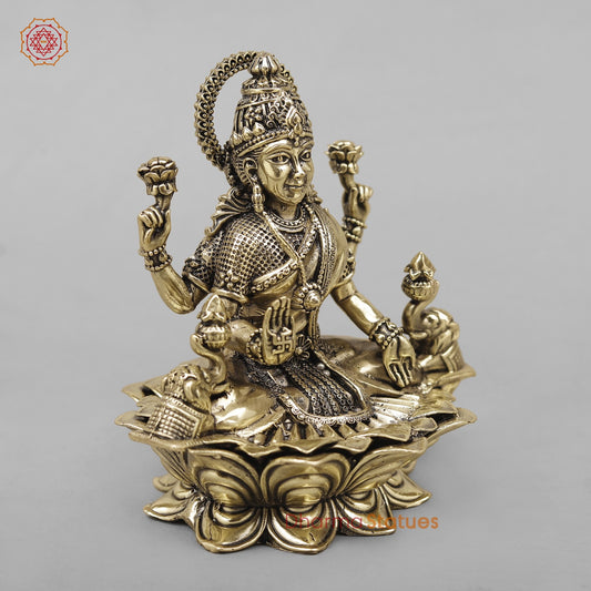Brass Gaj Lakshmi Fine 5”