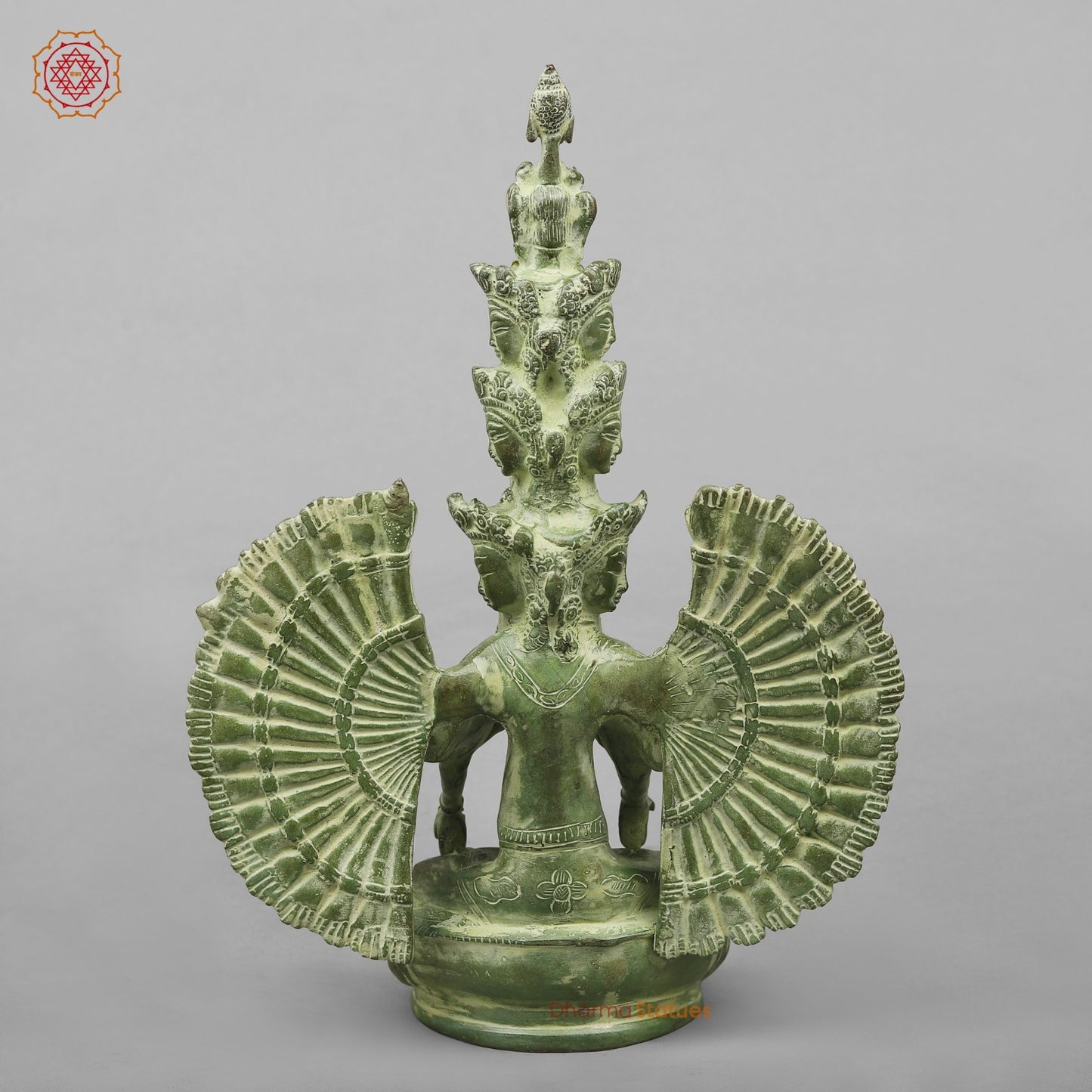 Brass Lokeshwar Seated Fine, Green Leaf Finish 12.5”