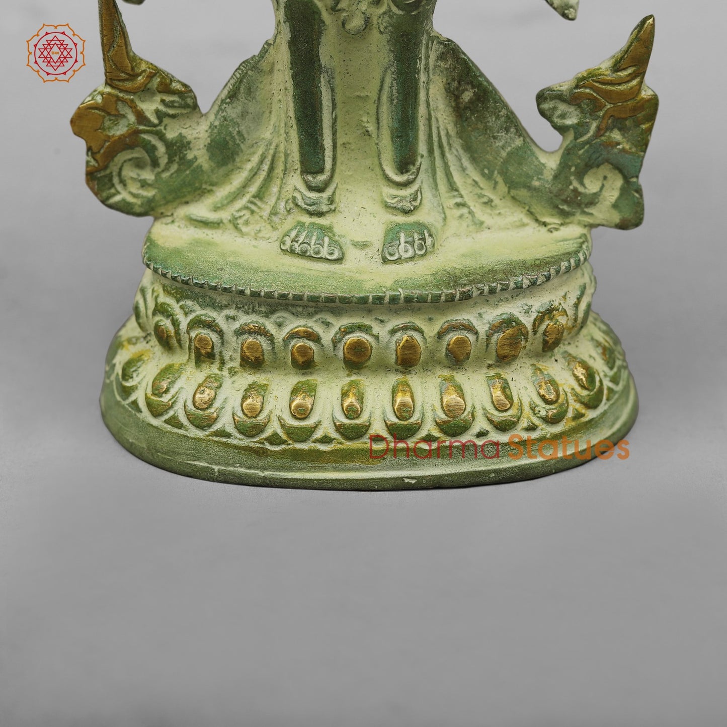 Brass Lokeshwar Standing Fine, Green Leaf Finish 9.5”