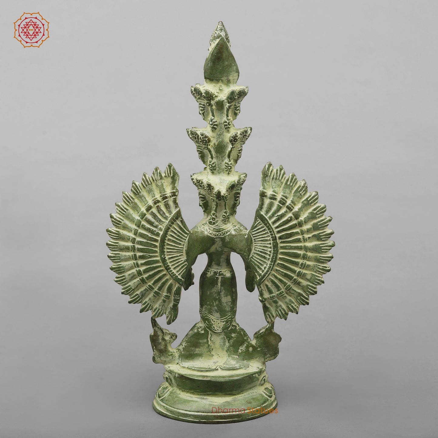Brass Lokeshwar Standing Fine, Green Leaf Finish 9.5”