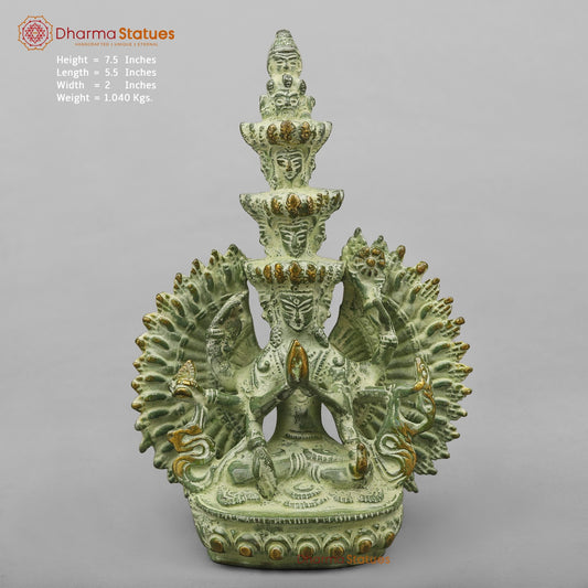 Brass Lokeshwar Seated Fine, Green Leaf Finish 7.5”