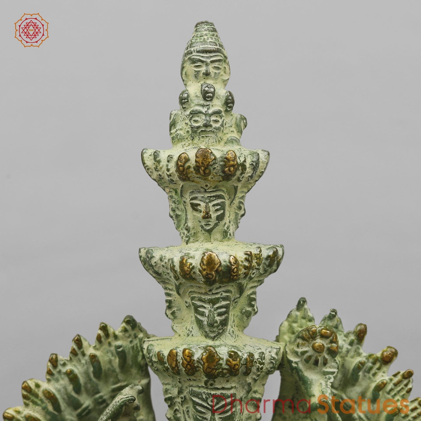 Brass Lokeshwar Seated Fine, Green Leaf Finish 7.5”