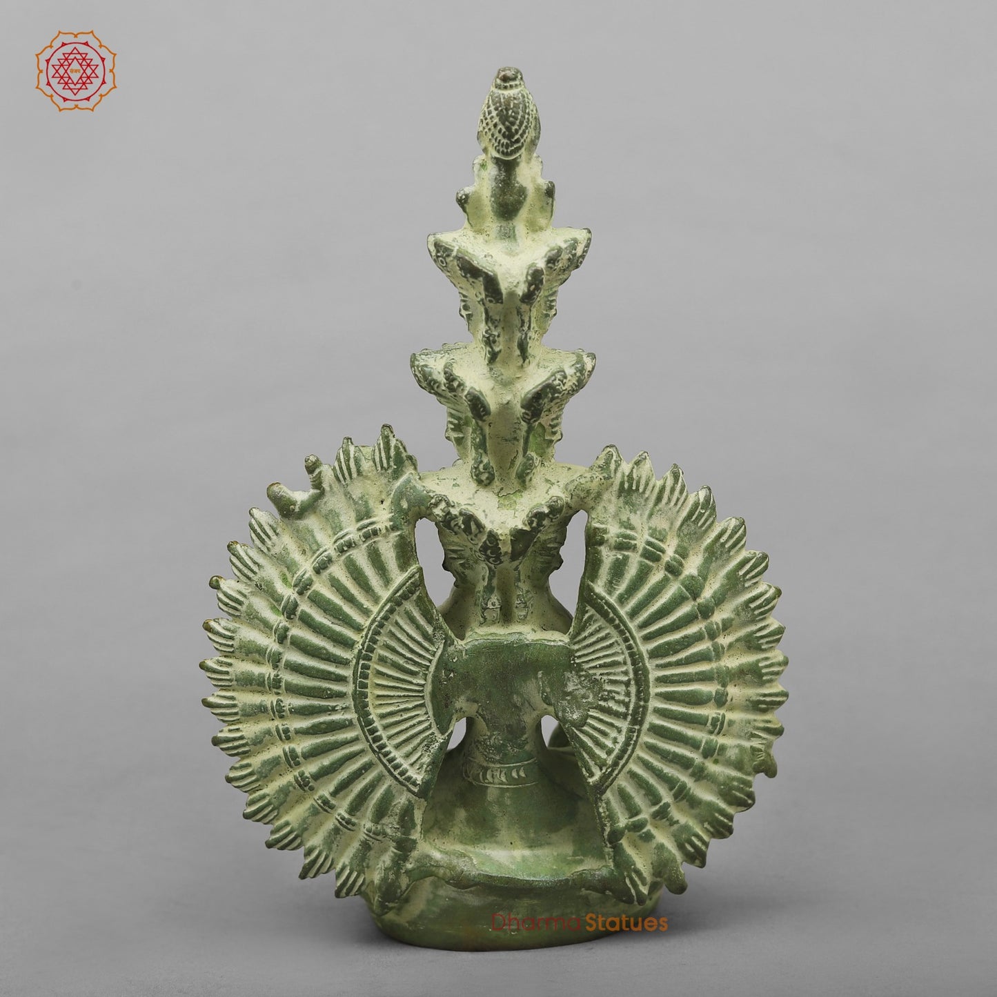 Brass Lokeshwar Seated Fine, Green Leaf Finish 7.5”