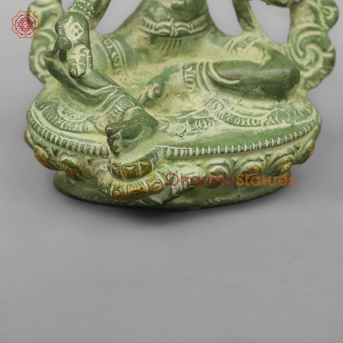 Brass Green Tara Seated, Green Patina finish 6”