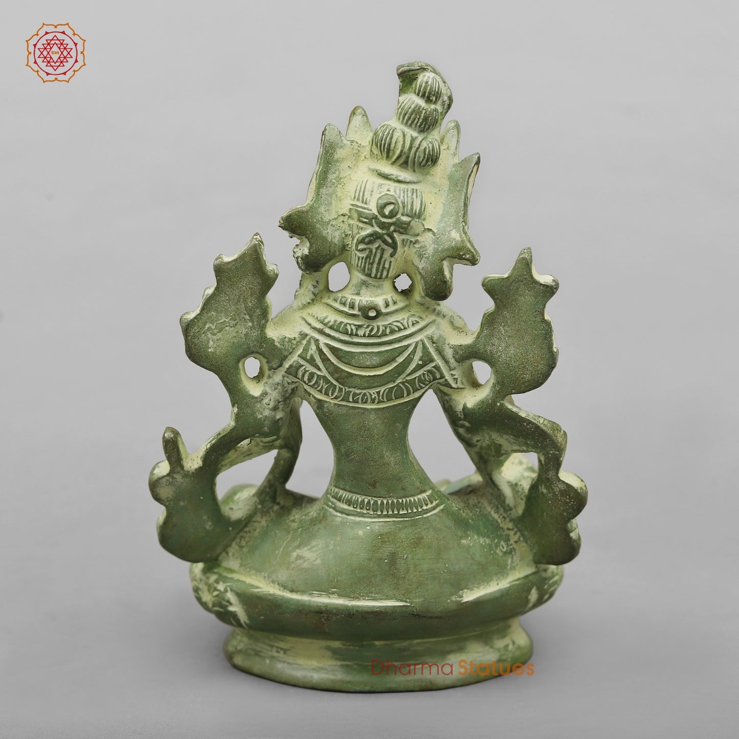 Brass Green Tara Seated, Green Patina finish 6”