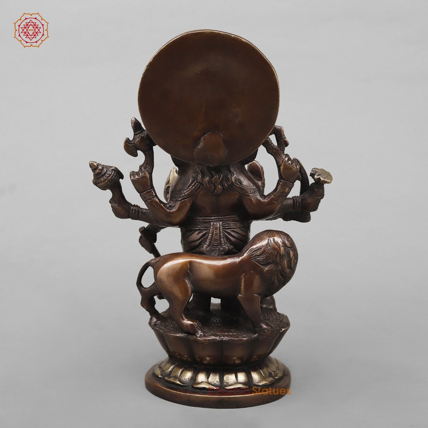 Brass Raksha Ganesh Fine, Antique Copper Finish 11”