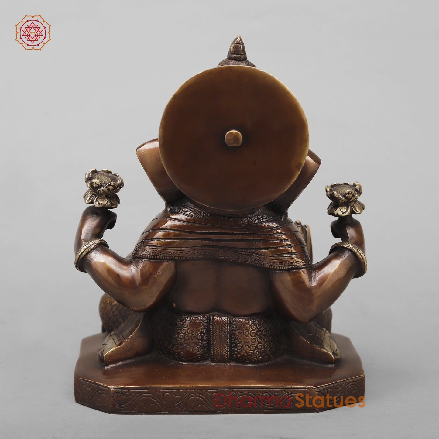 Brass Dagru Seth Ganesh Fine, Antique Copper Finish 9”