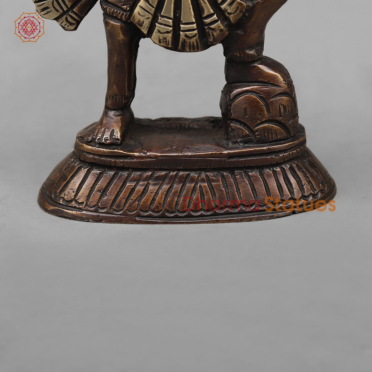 Brass Hanuman Ji Standing Fine, Antique Copper Finish 7”