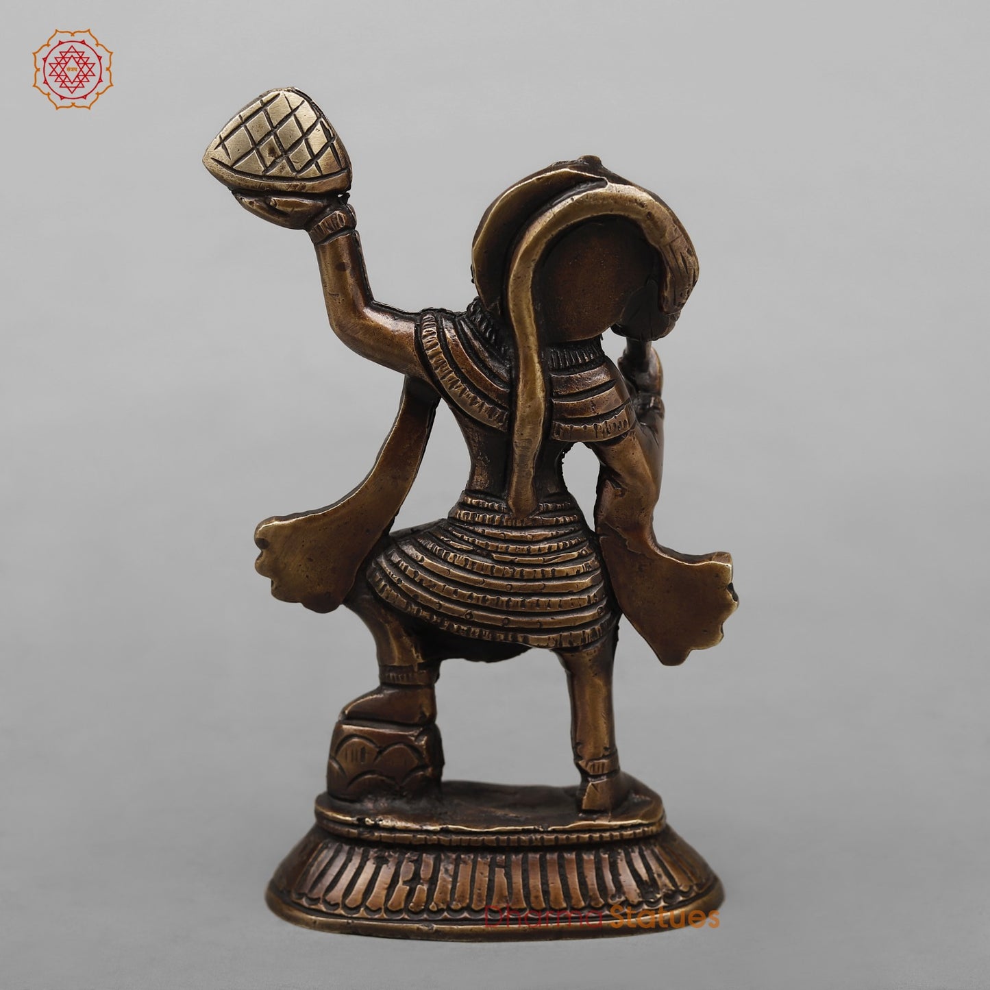 Brass Hanuman Ji Standing Fine, Antique Copper Finish 7”