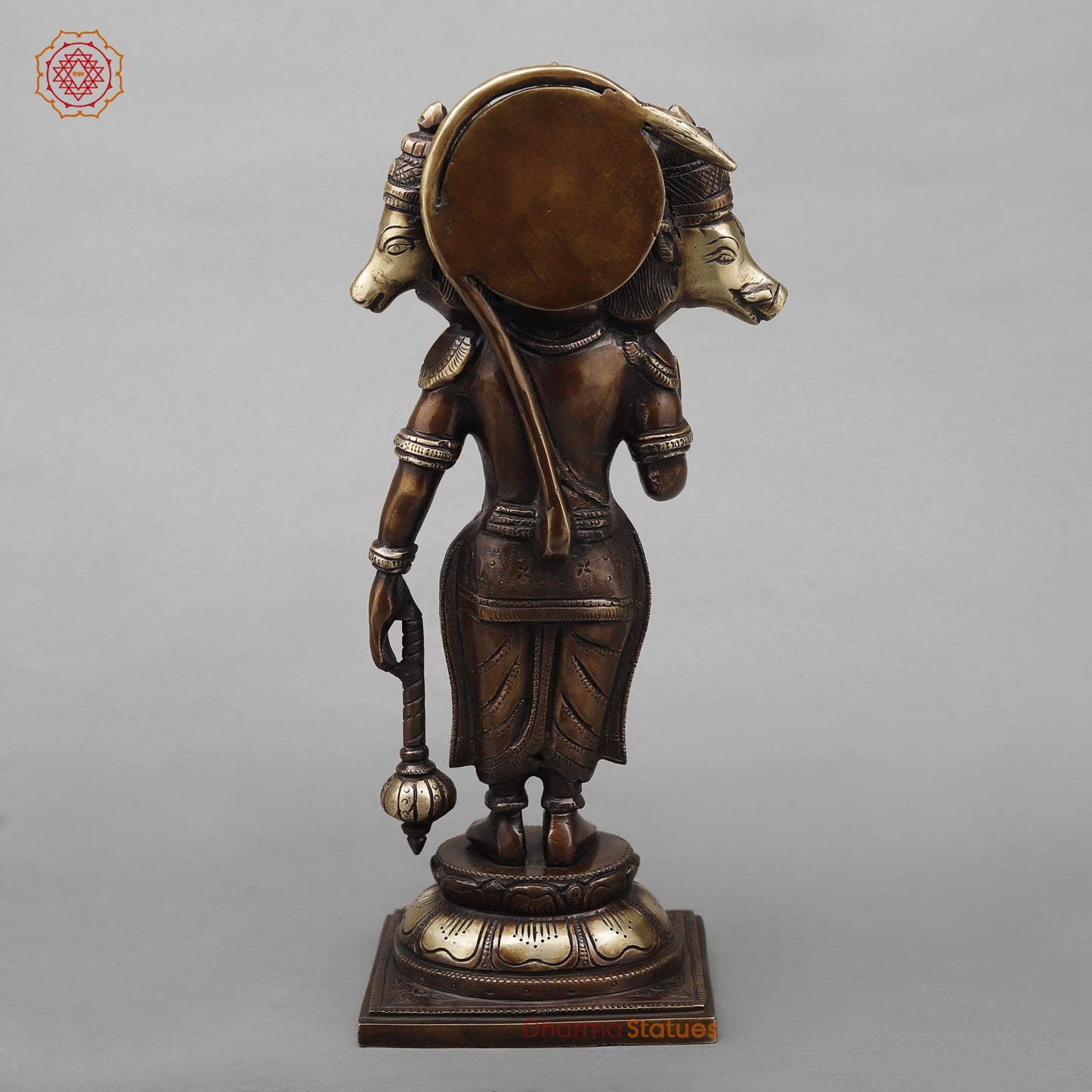 Brass Panchmukhi Hanuman  Fine, Antique Copper Finish 14”