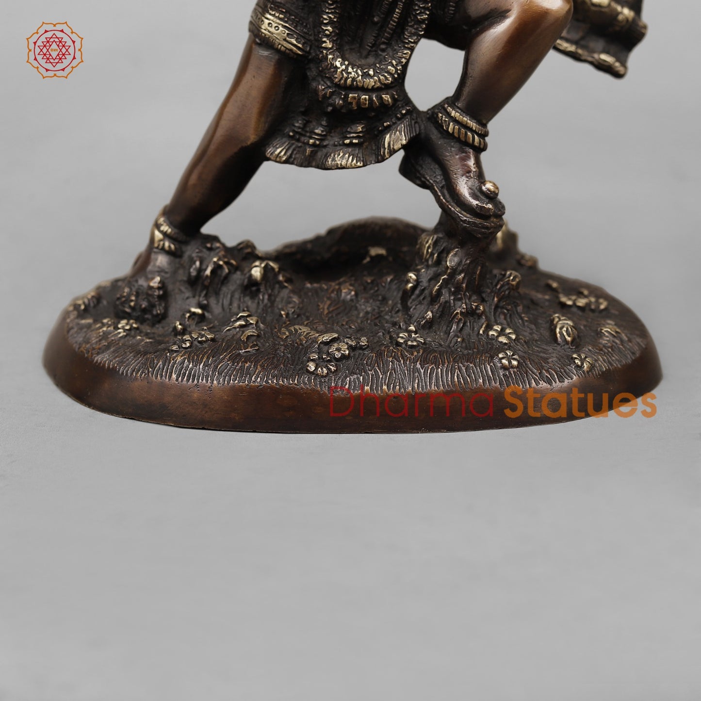 Brass Hanuman Standing  Fine, Antique Copper Finish 11”