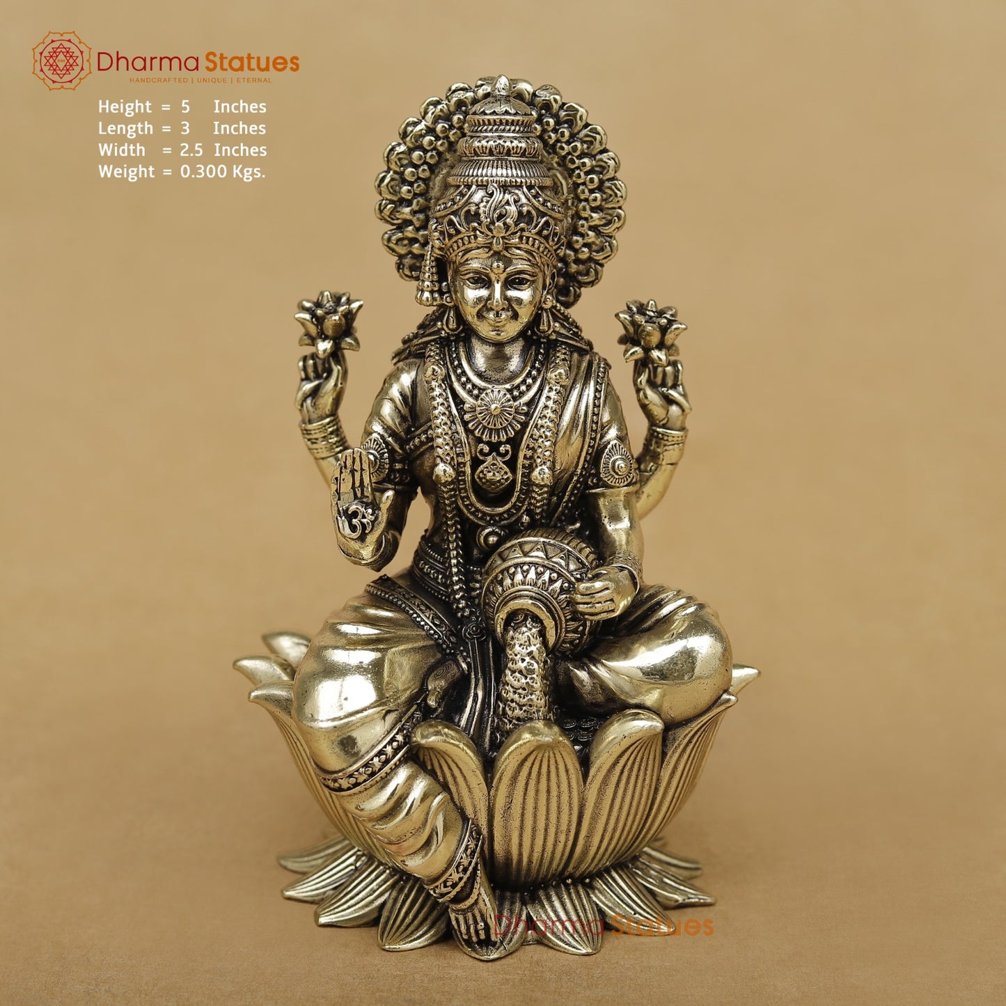 Brass Lakshmi seated fine 5”