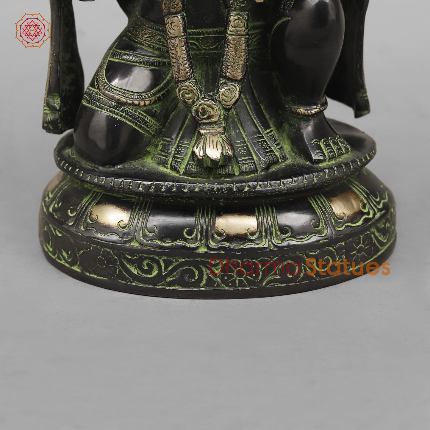 Brass Hanuman ji Seated Fine, Black antique Finish 10.5”