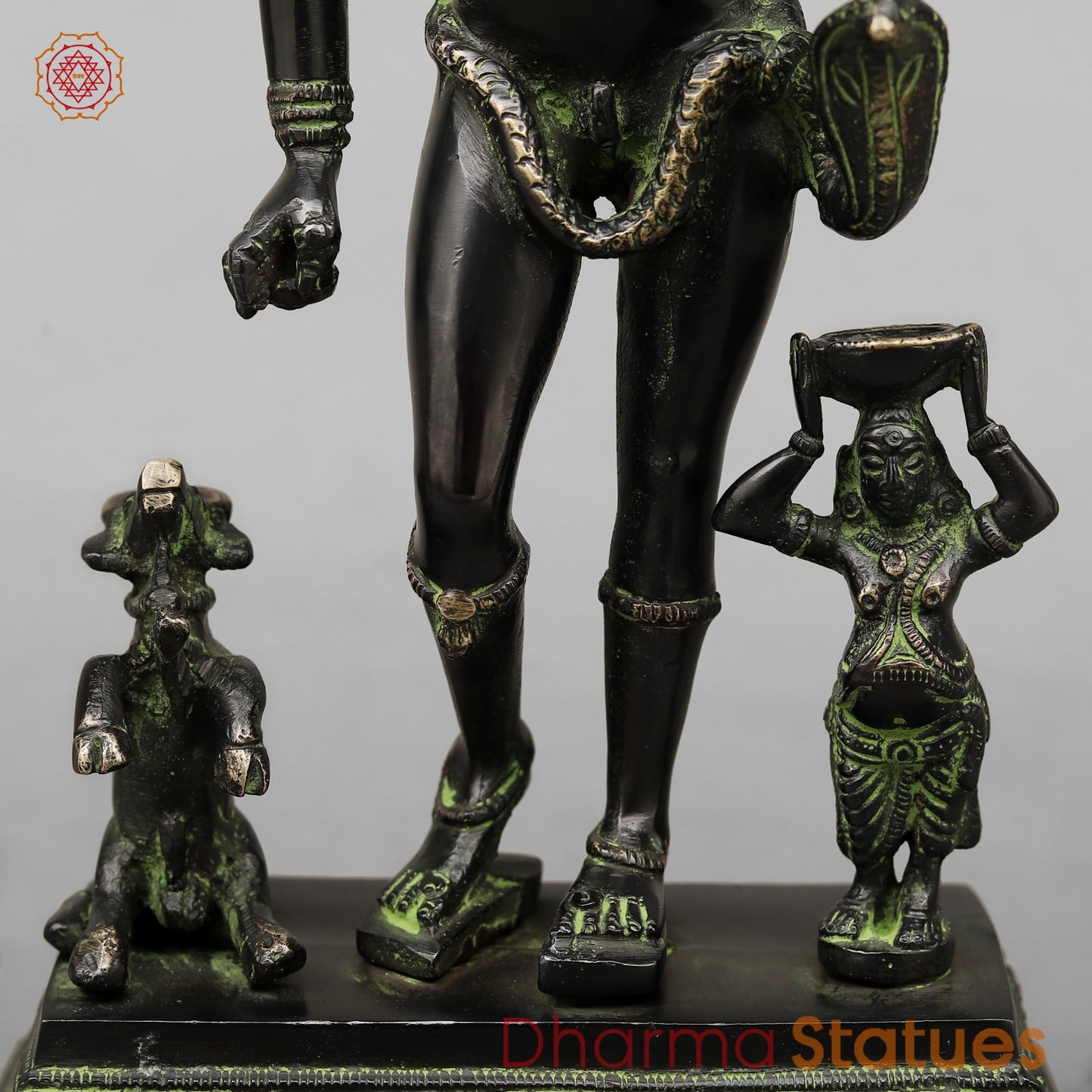 Brass Kaal Bhairo Shiva Standing Fine, Black antique Finish 12”