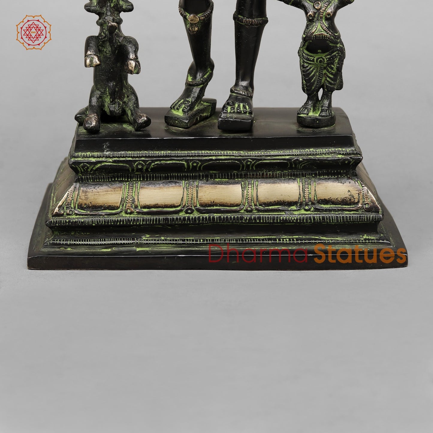Brass Kaal Bhairo Shiva Standing Fine, Black antique Finish 12”