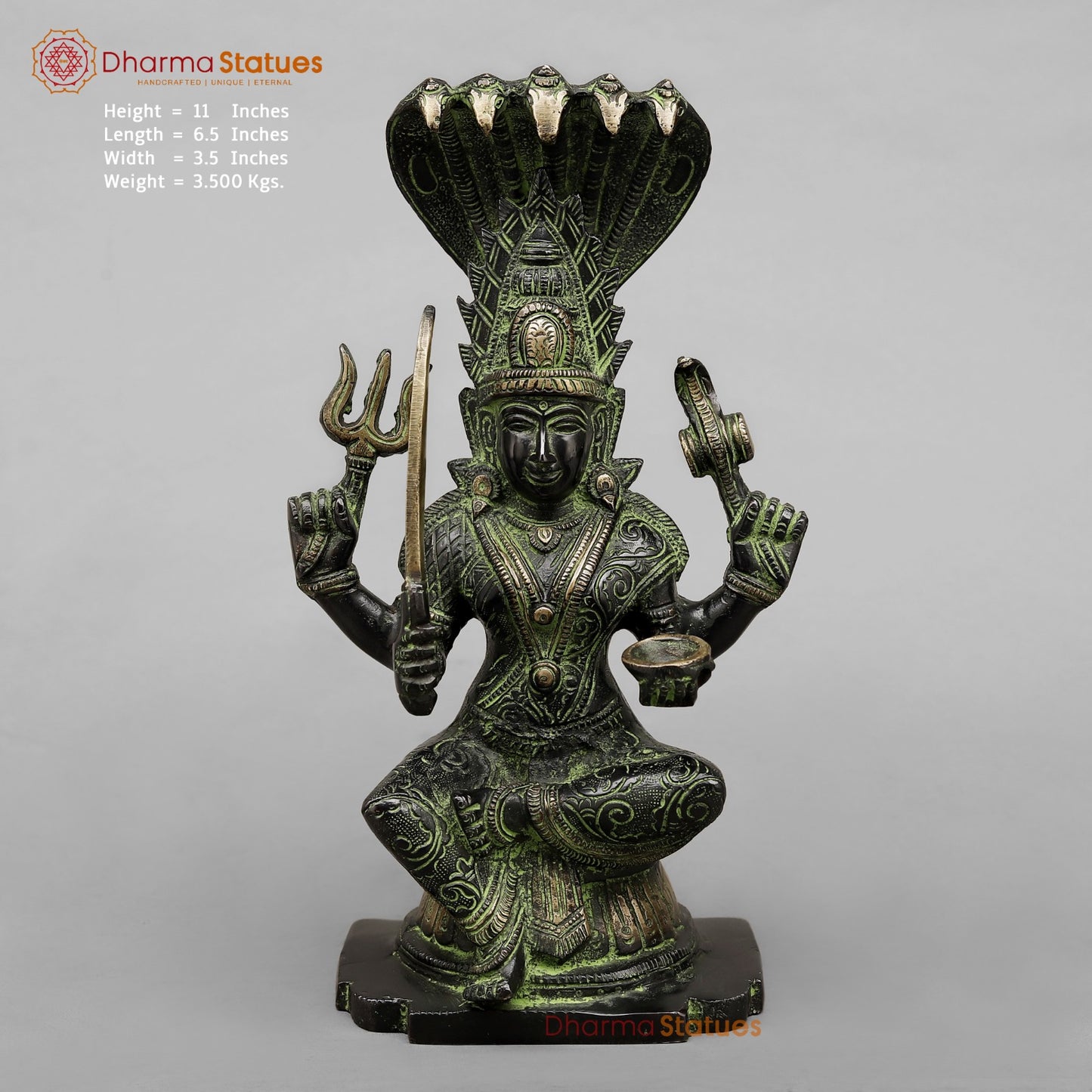 Brass Mariamma Seated Fine, Balck antique Finish 11”