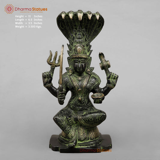 Brass Mariamma Seated Fine, Balck antique Finish 11”