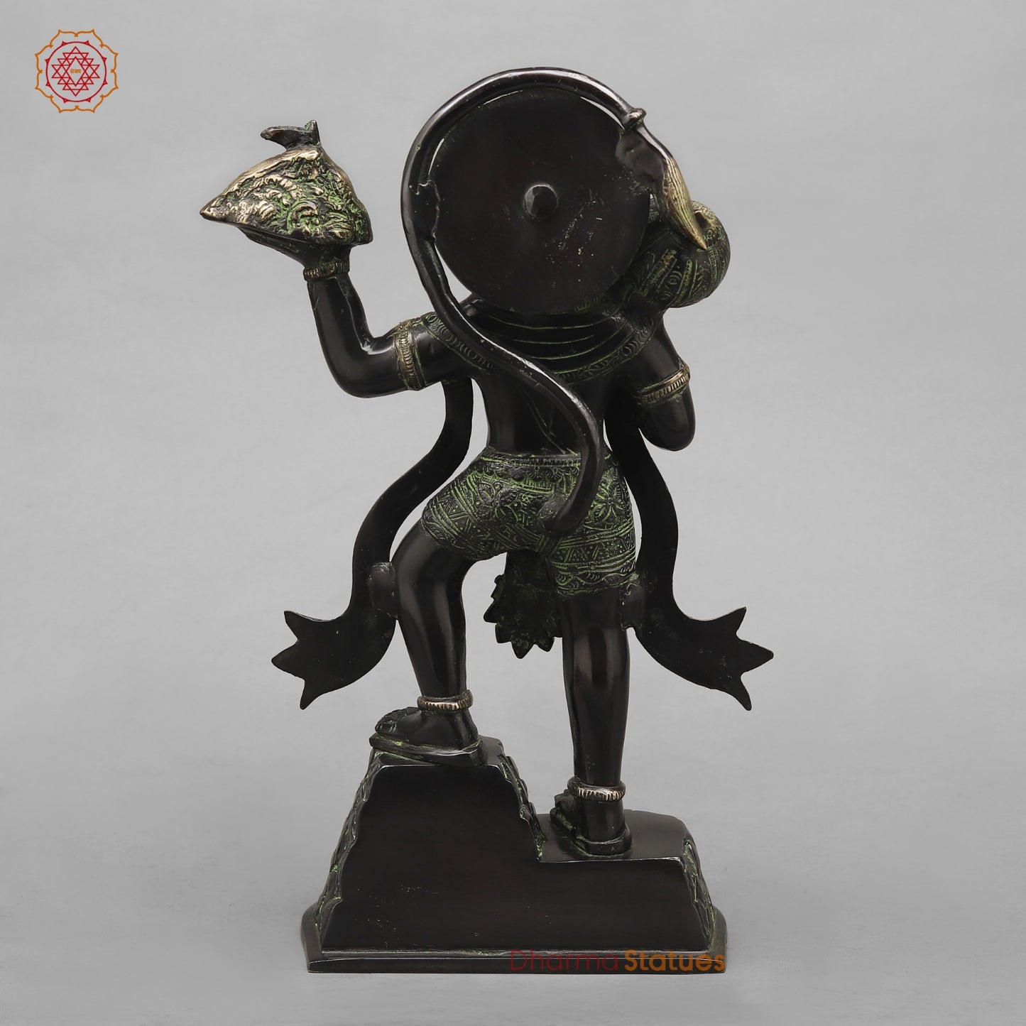 Brass Hanuman Standing Fine,Black Antique Finish 14.5”