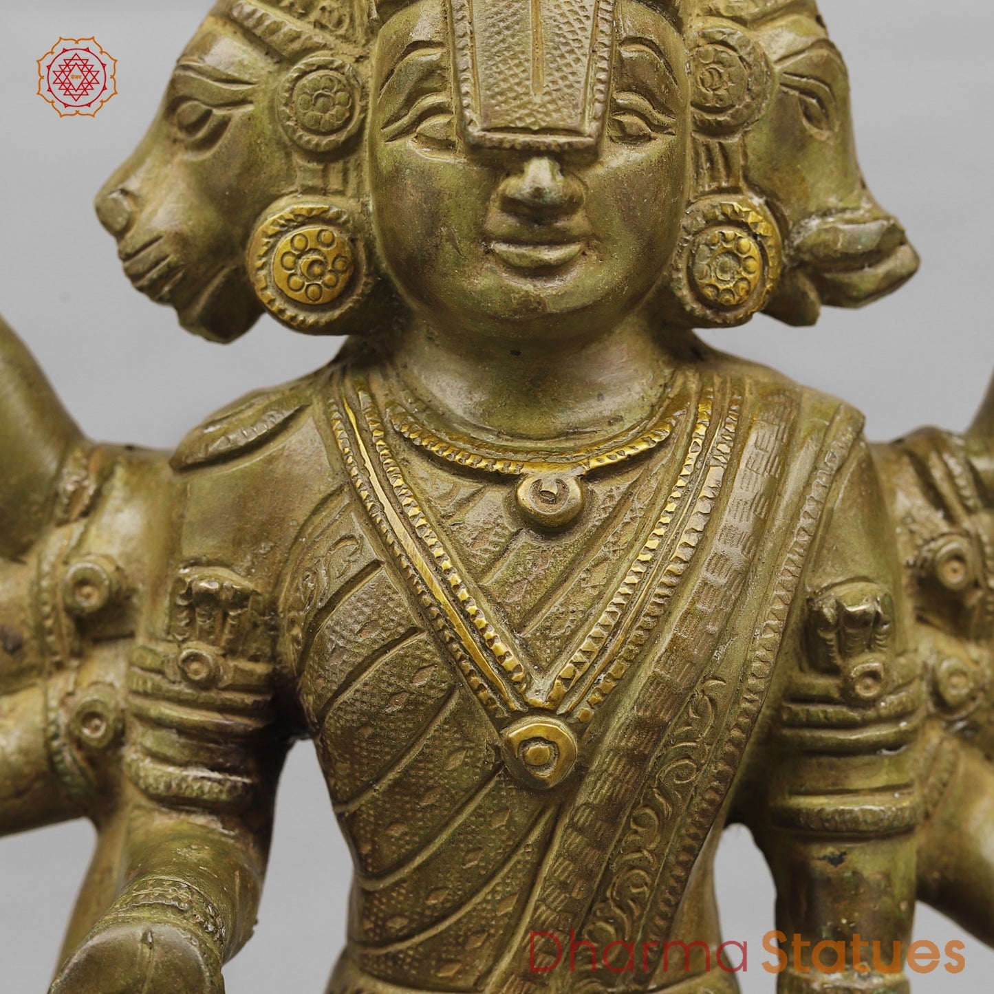 Brass Dasavtar Statue Fine, Green Patina Finish 16.5”