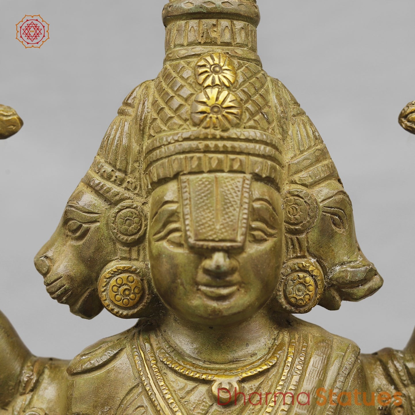 Brass Dasavtar Statue Fine, Green Patina Finish 16.5”