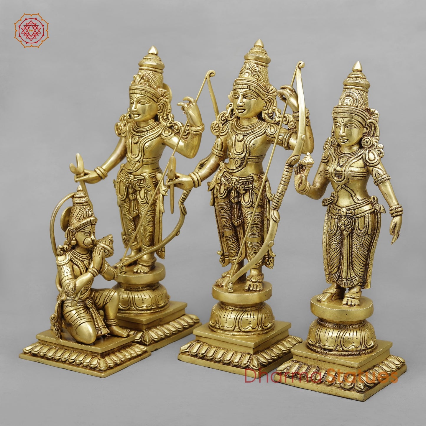 Brass Ram Darbar Fine, Golden Finish 15.5”