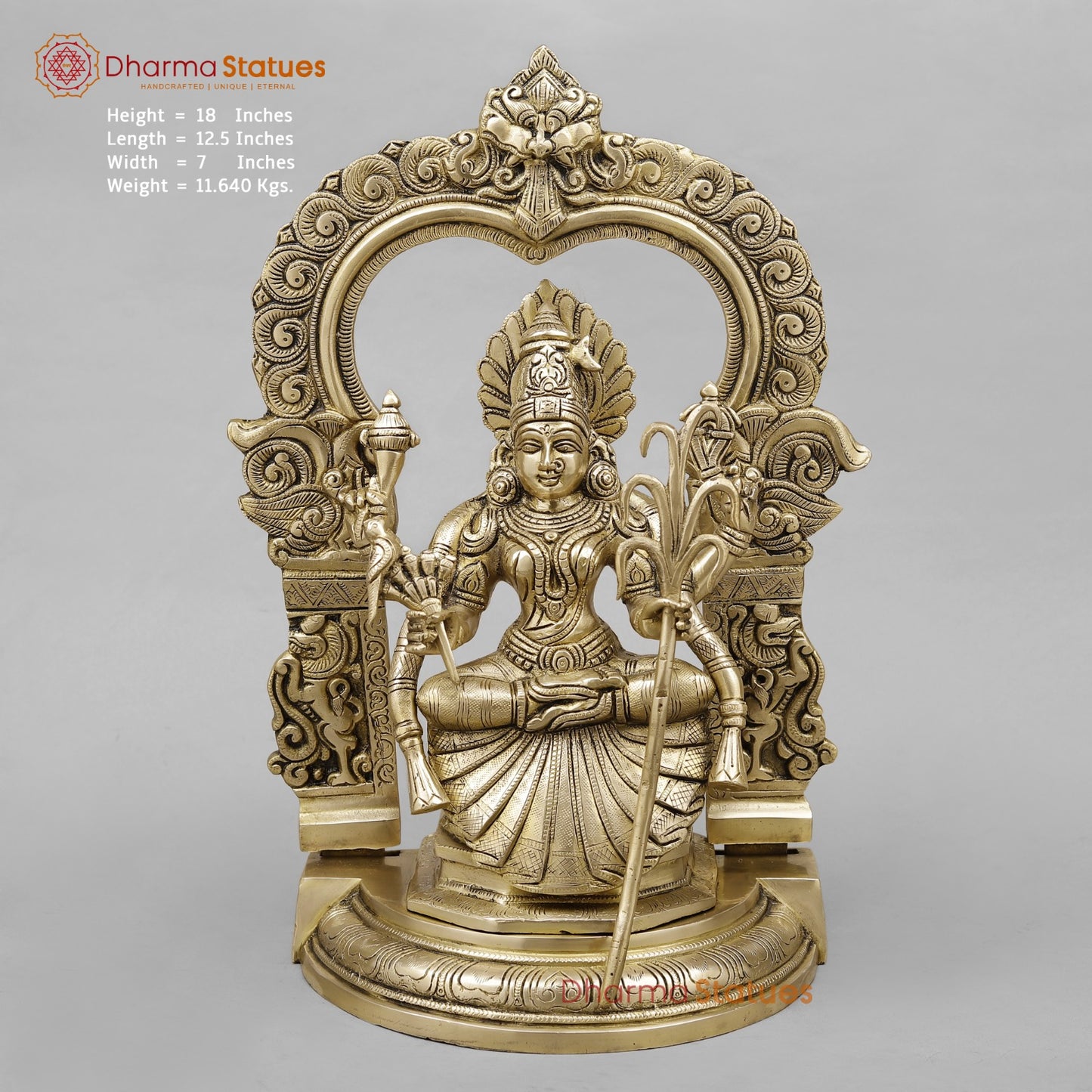Brass Tripura Sundari (Rajarajeshwari) Fine,Smooth Finish 18”