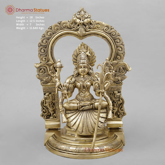 Brass Tripura Sundari (Rajarajeshwari) Fine,Smooth Finish 18”