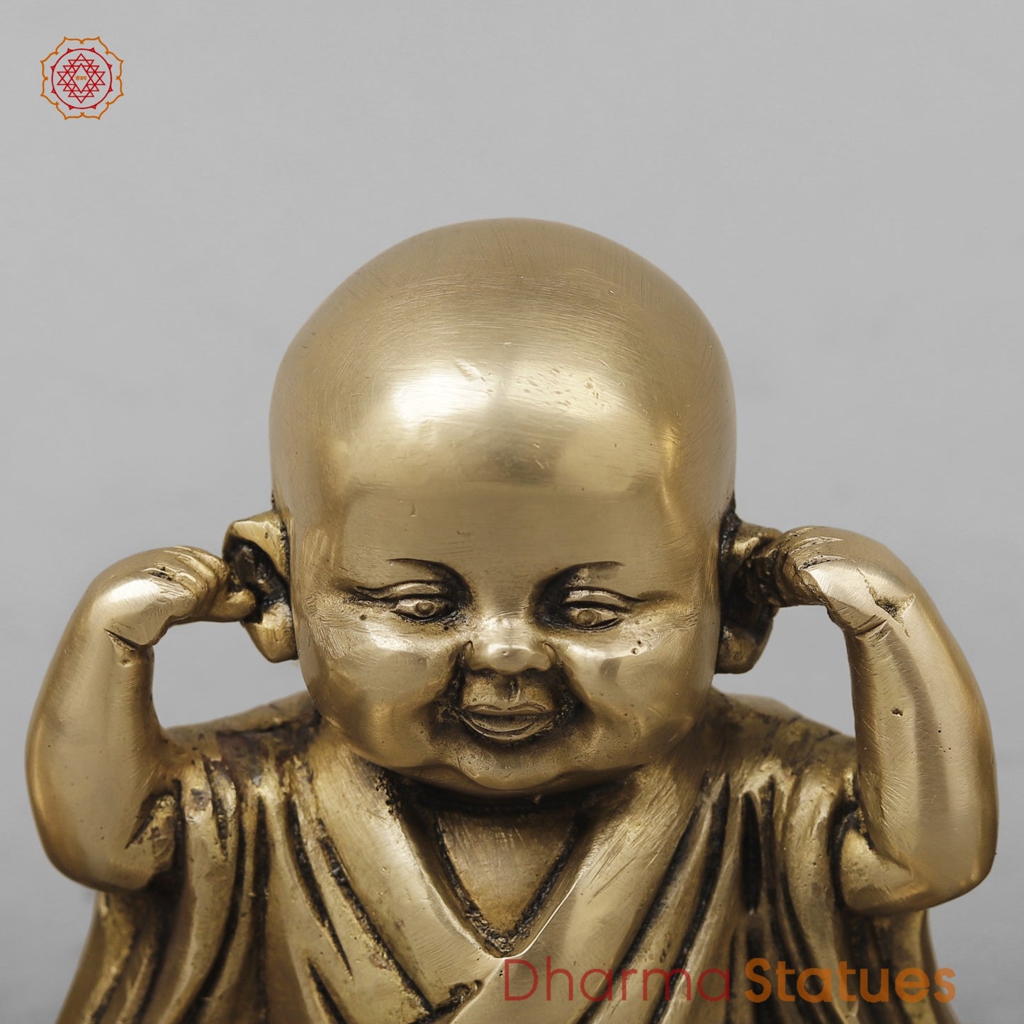 Brass Wise Monks Seated , Smooth Finish 5”