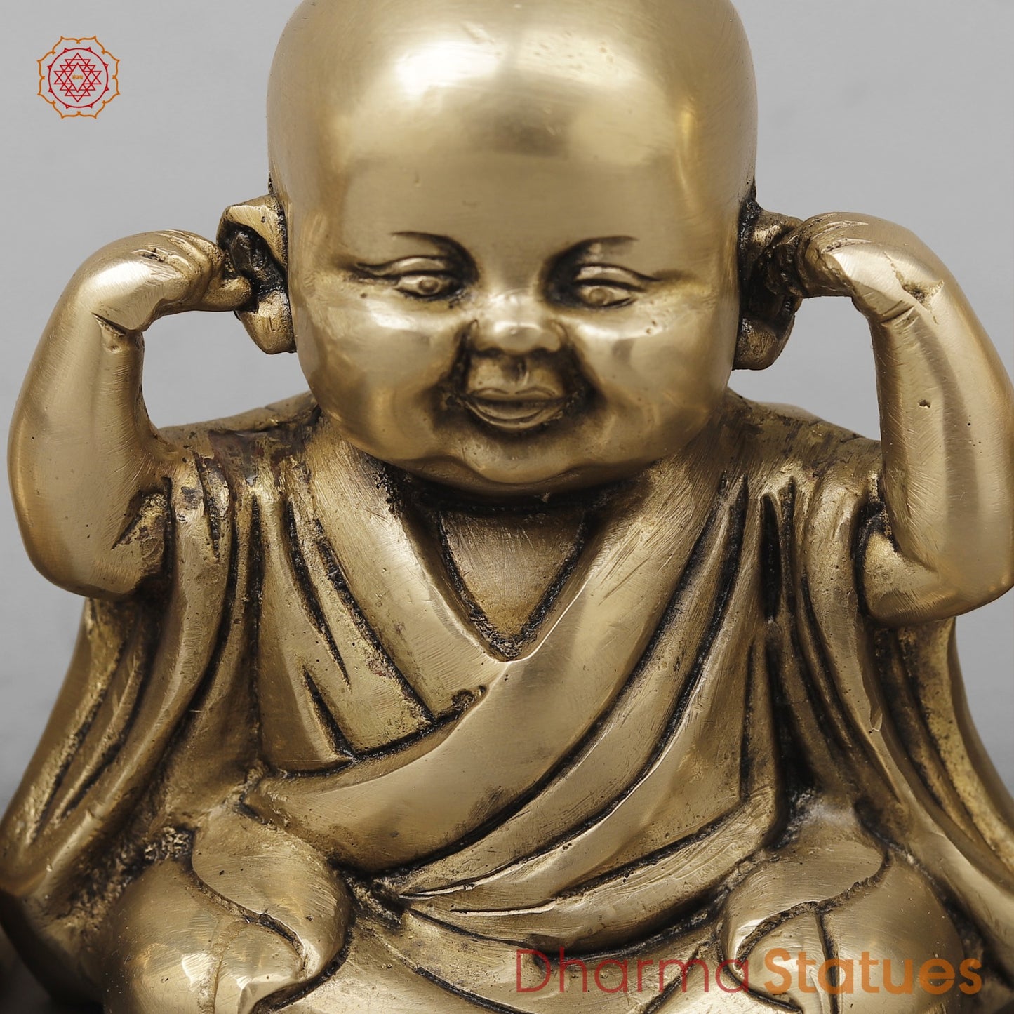 Brass Wise Monks Seated , Smooth Finish 5”