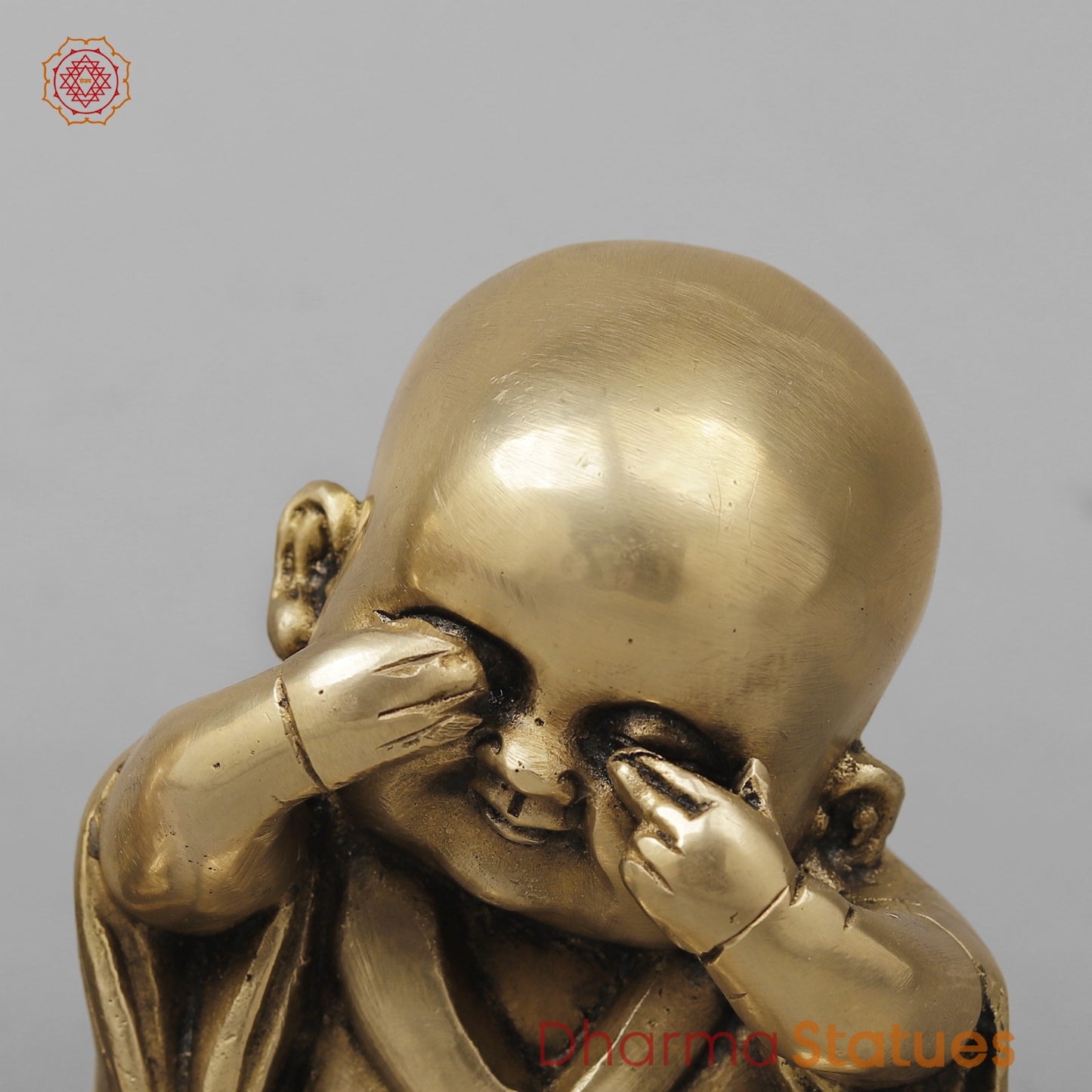 Brass Wise Monks Seated , Smooth Finish 5”