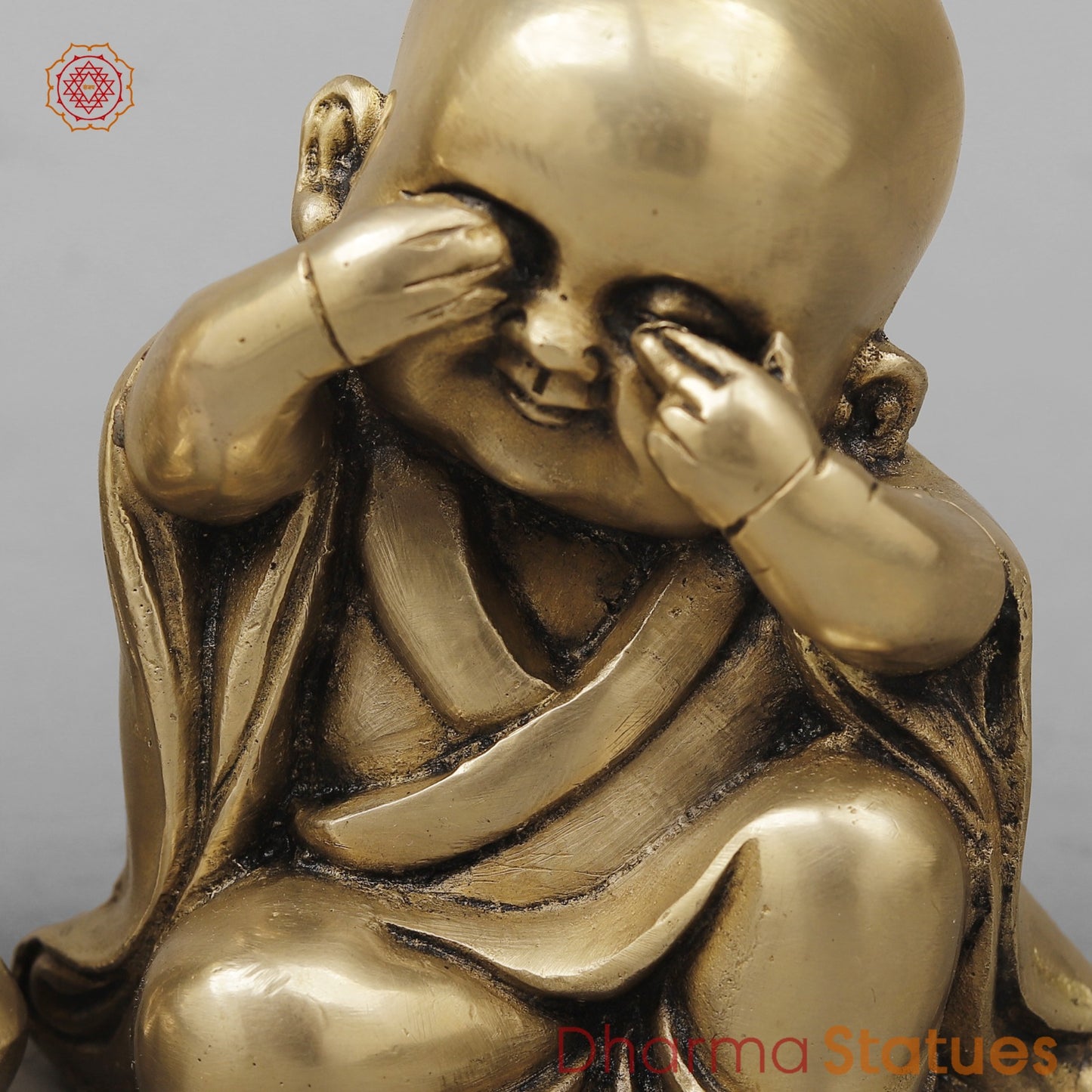 Brass Wise Monks Seated , Smooth Finish 5”