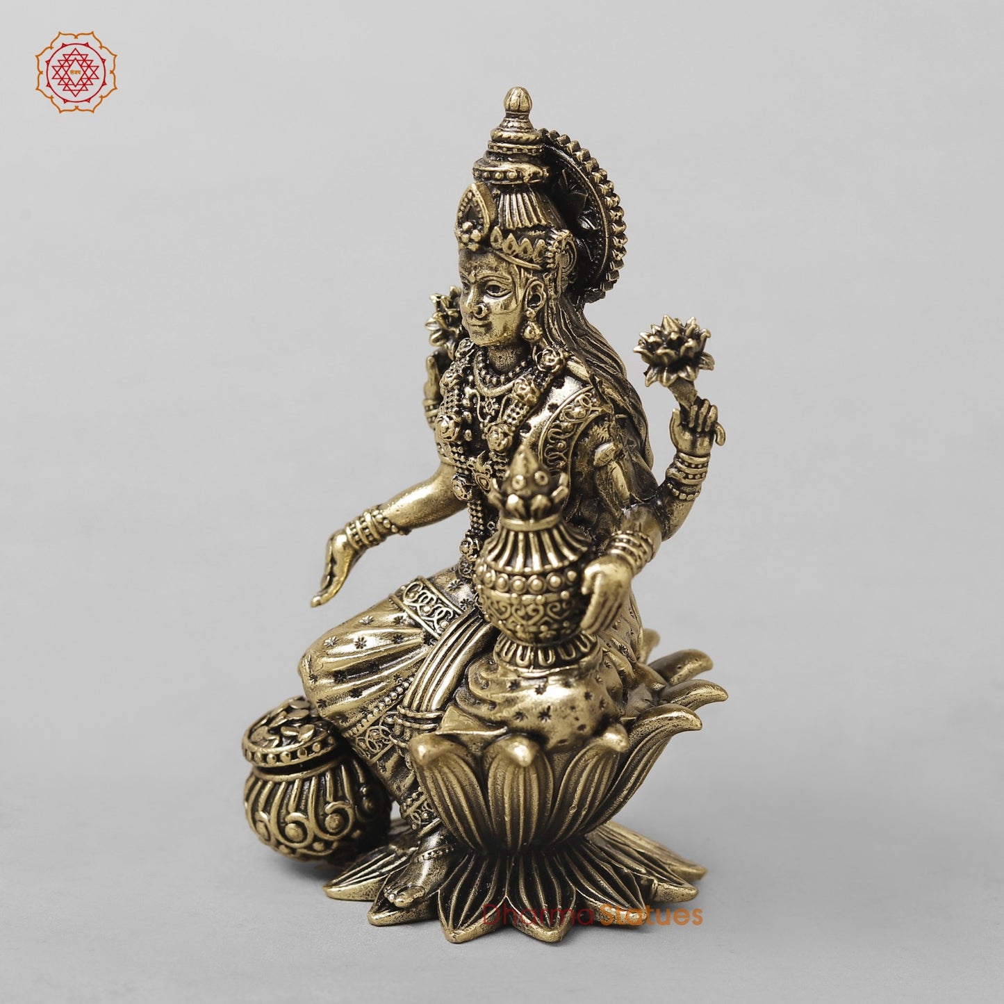 Brass Dhan Lakshmi Seated Fine 4”