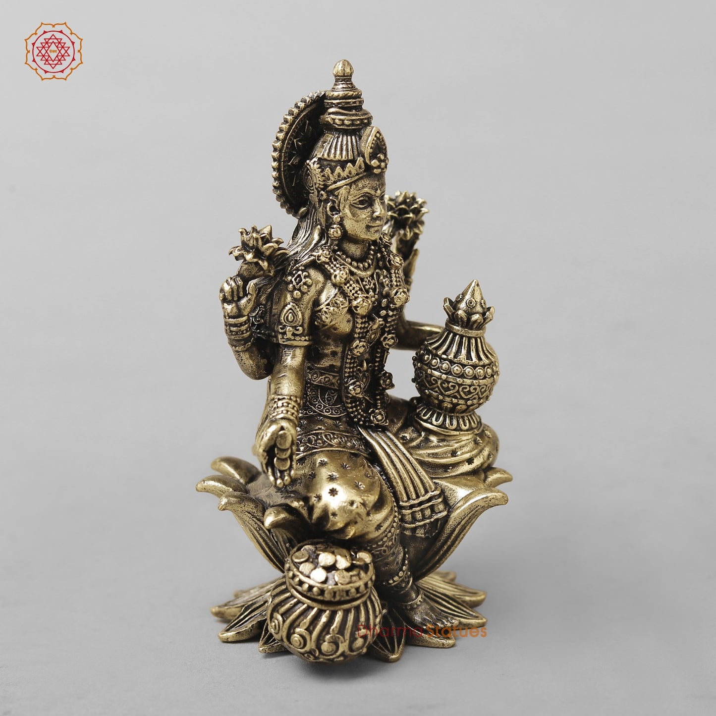 Brass Dhan Lakshmi Seated Fine 4”