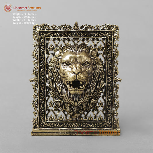 Brass Lion Face Panel Fine 3” (car dashboard suitable)