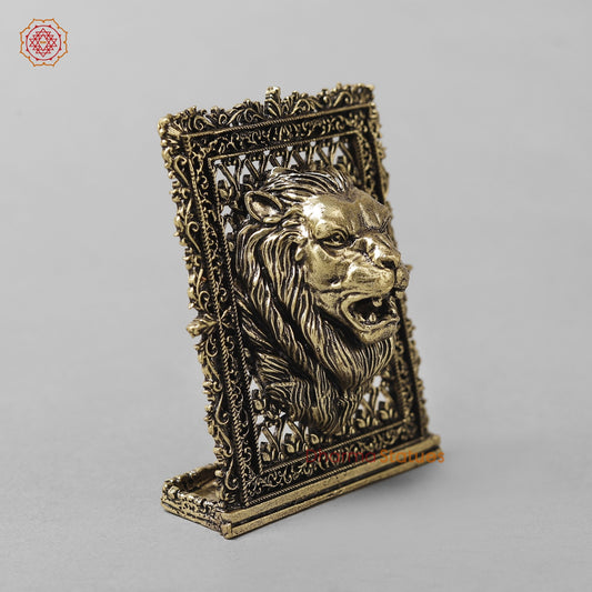 Brass Lion Face Panel Fine 3” (car dashboard suitable)