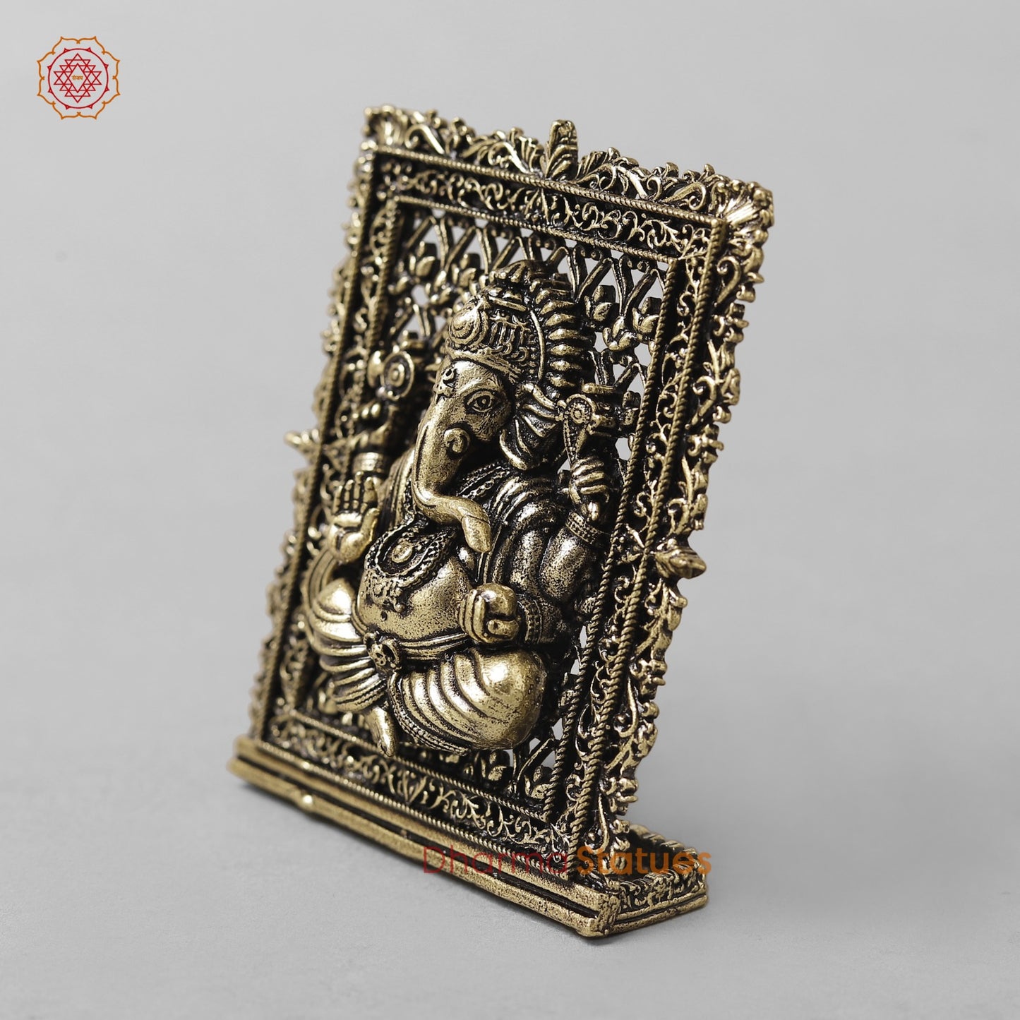 Brass Ganesh Panel Fine 3” (car dashboard suitable)