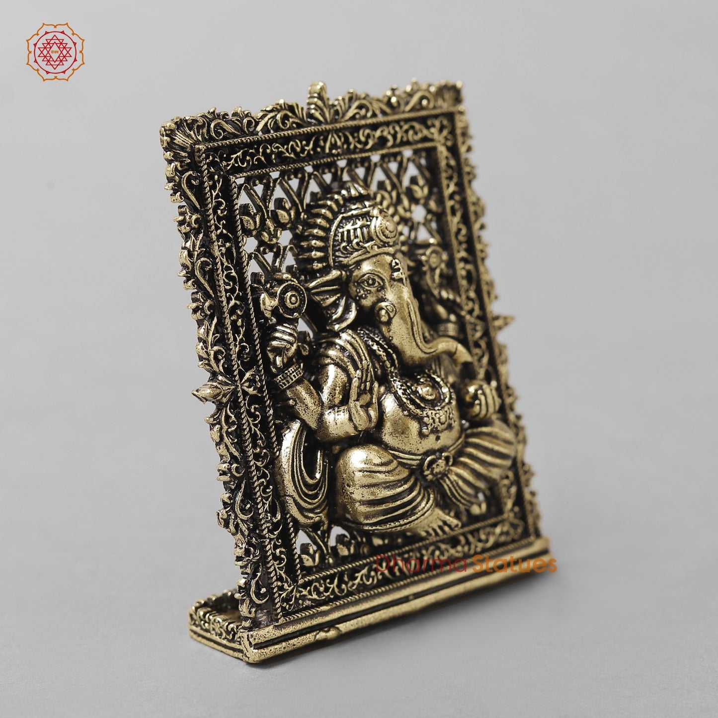 Brass Ganesh Panel Fine 3” (car dashboard suitable)