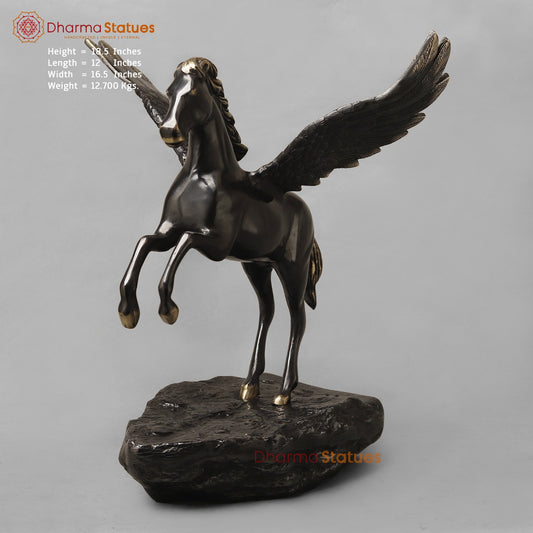 Brass Flying Horse Fine, Royal Black Finish 18.5”