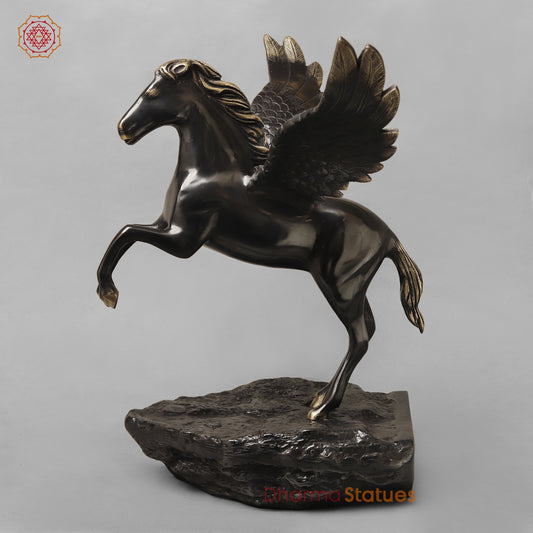 Brass Flying Horse Fine, Royal Black Finish 18.5”