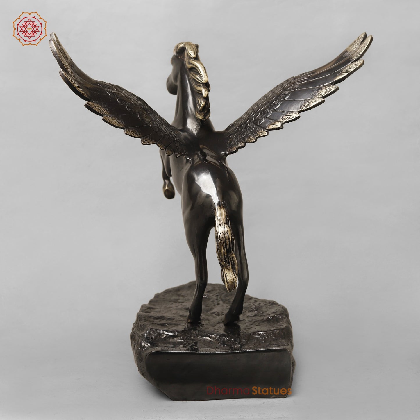 Brass Flying Horse Fine, Royal Black Finish 18.5”