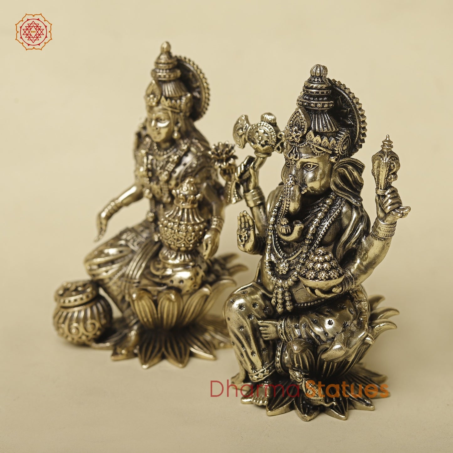 Brass Lakshmi Ganesh Fine 4”
