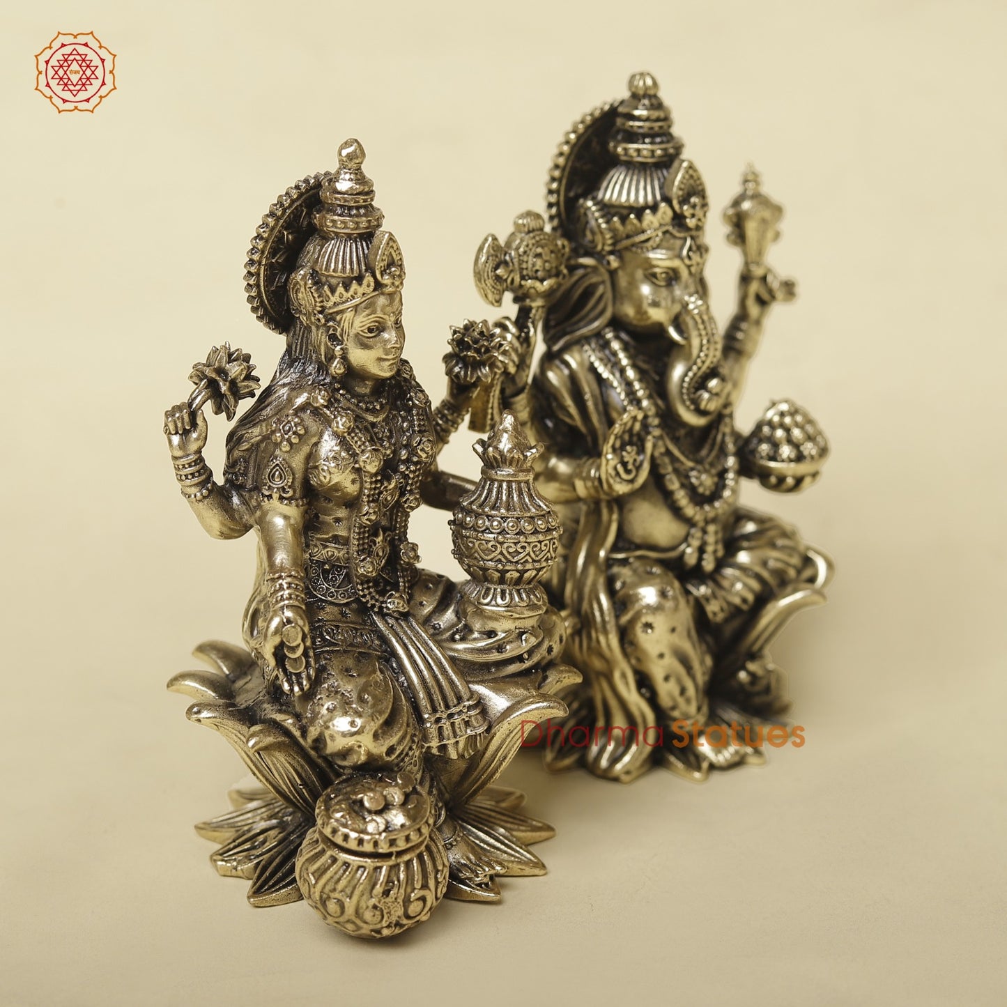 Brass Lakshmi Ganesh Fine 4”